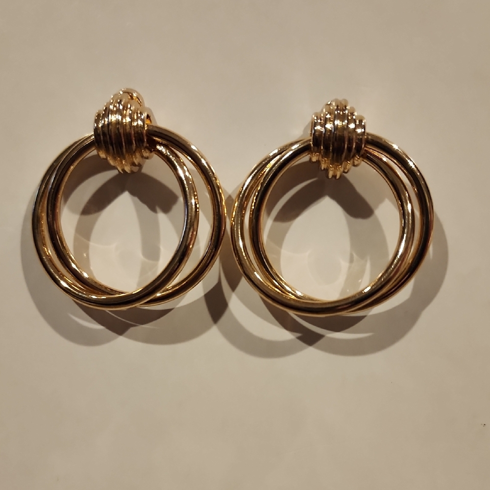 Banana Republic Gold Double Hoop Earrings